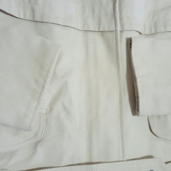 Gap Women Moto Zip Biker Jacket Fur Collar Ivory - Picture 3 of 12